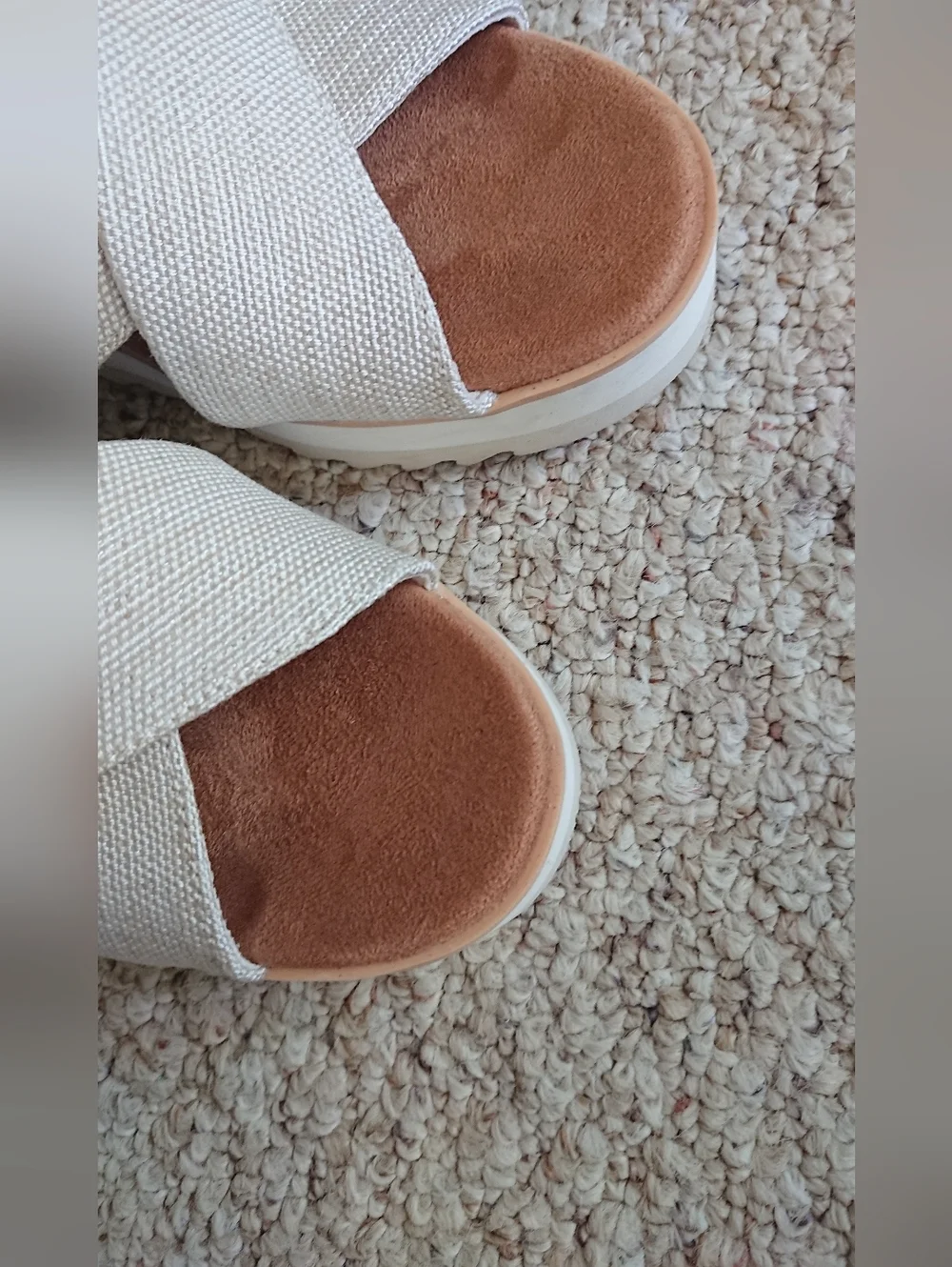 Toms Diana Crossover Cream Slingback Wedge Sandals size 8.5